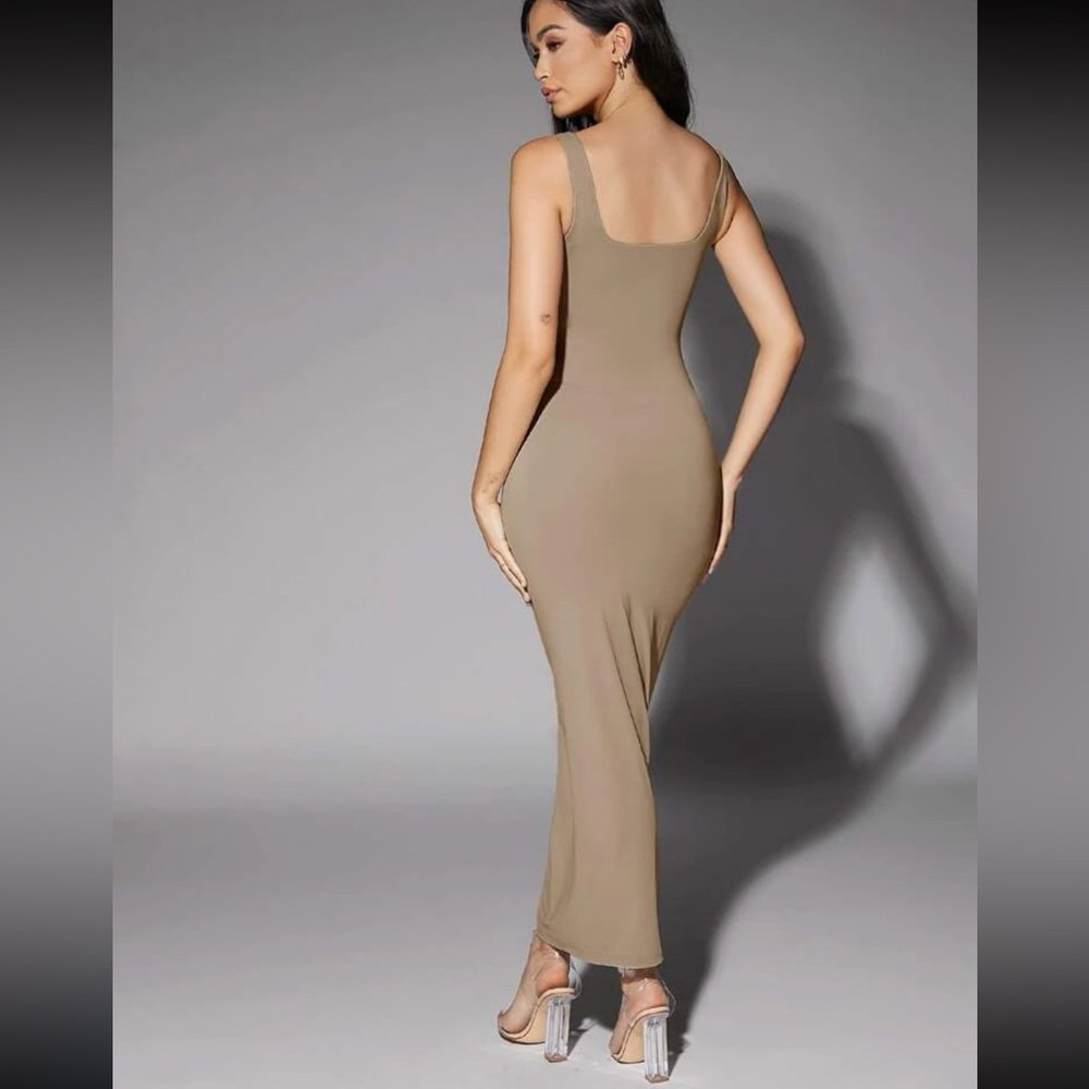 Solid Nude Tan Scoop Neck Tank Dress size XS - Picture 3 of 8